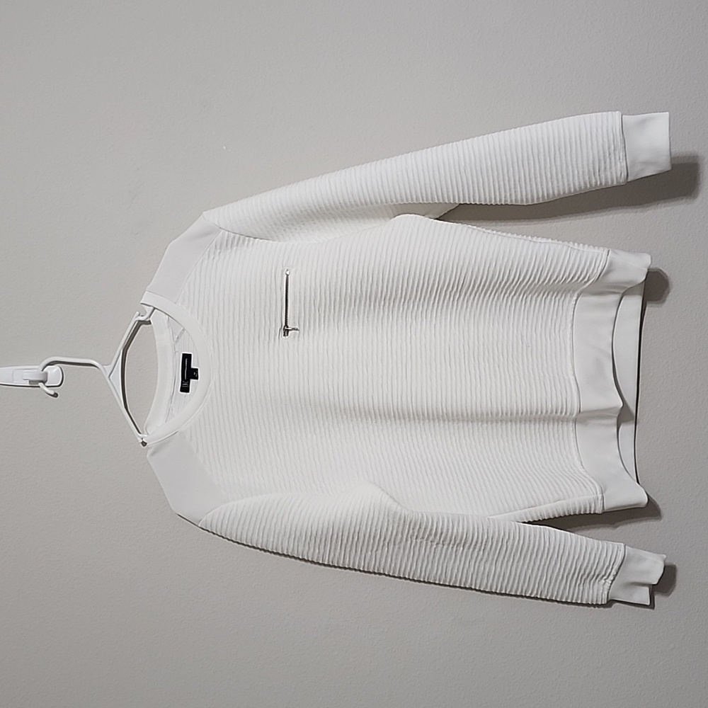 Men's INC International Concepts Long-Sleeve Zip-Pocket Size M White Pullover